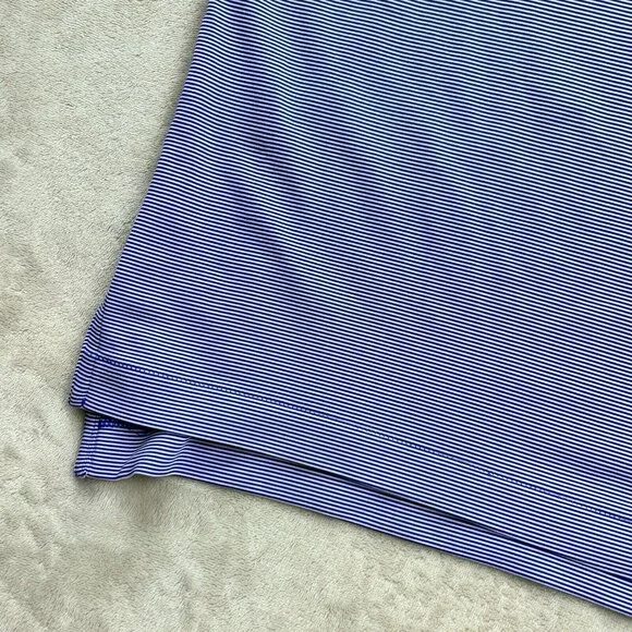 Peter Millar Summer Comfort Mens Medium Striped Polo Blue White Breathable - Picture 8 of 11